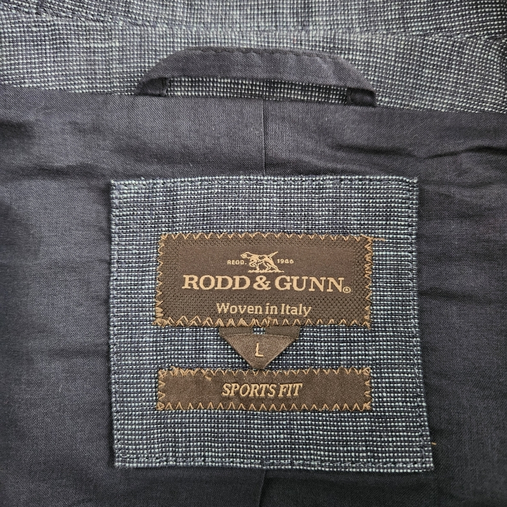 Rodd & Gunn Men's Blue Linen Blazer L Large Sport Fit 2-Button Jacket Sport Coat - Picture 3 of 15